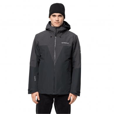 Jack Wolfskin Winter Jacket DNA Rhapsody 3in1 - waterproof, windproof, PFC-free - dark grey Men